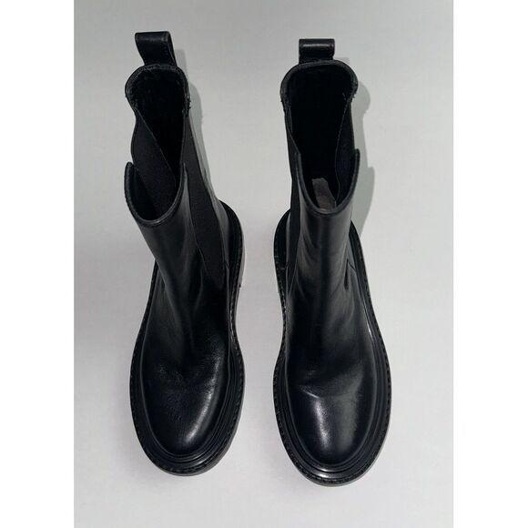 Tory Burch Benton Black Boots Leather Bootie Chelsea Designer Women's Size 5 - Picture 4 of 8